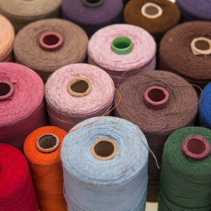 Colorful spools of thread